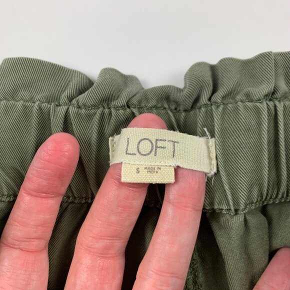 LOFT Olive Green Tencel High Rise Wide Leg Capri Pant S - Picture 4 of 7